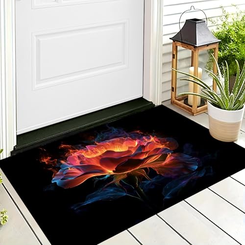 ALTCIRNMD Badteppich rutschfeste,3D-Muster Fußmatte Rot Glitzer Rose,Badezimmer Deko,Fantasiepflanzen Badematte Rutschfester Badezimmerteppich Absorbierender Dekorative,40X60Cm ALTCIRNMD Badteppich rutschfeste,3D-Muster Fußmatte Rot Glitzer Rose,Badezimmer Deko,Fantasiepflanzen Badematte Rutschfester Badezimmerteppich Absorbierender Dekorative,40X60Cm von ALTCIRNMD