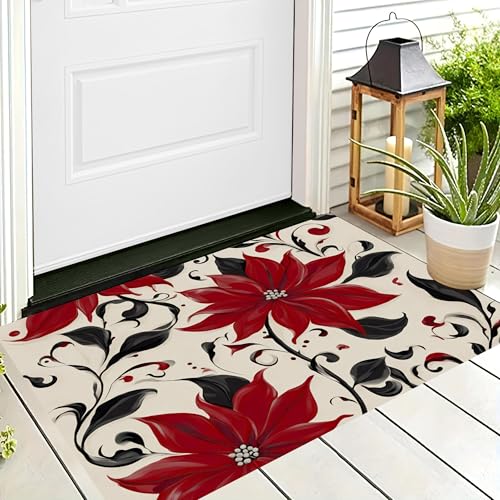 ALTCIRNMD Badteppich rutschfeste,3D-Muster Fußmatte Rot Schwarz Blumenlinien,Badezimmer Deko,Abbildung Von Pflanzen Badematte Rutschfester Badezimmerteppich Absorbierender Dekorative,80X120Cm ALTCIRNMD Badteppich rutschfeste,3D-Muster Fußmatte Rot Schwarz Blumenlinien,Badezimmer Deko,Abbildung Von Pflanzen Badematte Rutschfester Badezimmerteppich Absorbierender Dekorative,80X120Cm von ALTCIRNMD