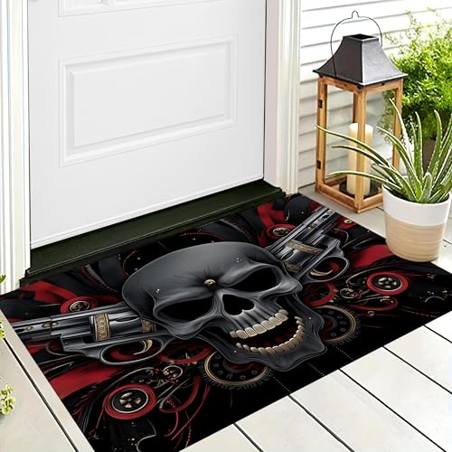 ALTCIRNMD Badteppich rutschfeste,3D-Muster Fußmatte Schwarz Personalisierter Totenkopf,Badezimmer Deko,Illustrationskunst Badematte Rutschfester Badezimmerteppich Absorbierender Dekorative,50X80Cm ALTCIRNMD Badteppich rutschfeste,3D-Muster Fußmatte Schwarz Personalisierter Totenkopf,Badezimmer Deko,Illustrationskunst Badematte Rutschfester Badezimmerteppich Absorbierender Dekorative,50X80Cm von ALTCIRNMD