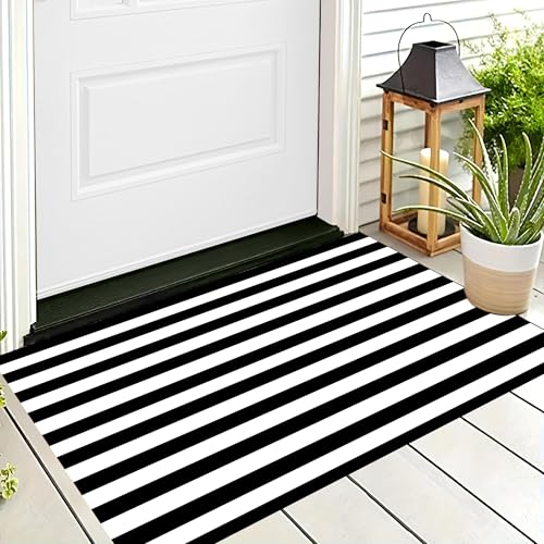 ALTCIRNMD Badteppich rutschfeste,3D-Muster Fußmatte Schwarz Weiß Einfache Streifen,Badezimmer Deko,Modekunst Badematte Rutschfester Badezimmerteppich Absorbierender Dekorative,80X120Cm ALTCIRNMD Badteppich rutschfeste,3D-Muster Fußmatte Schwarz Weiß Einfache Streifen,Badezimmer Deko,Modekunst Badematte Rutschfester Badezimmerteppich Absorbierender Dekorative,80X120Cm von ALTCIRNMD