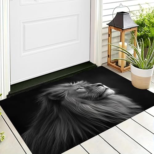 ALTCIRNMD Badteppich rutschfeste,3D-Muster Fußmatte Schwarz Weiß Mächtiger Löwe,Badezimmer Deko,Tiere Fotografieren Badematte Rutschfester Badezimmerteppich Absorbierender Dekorative,90X150Cm ALTCIRNMD Badteppich rutschfeste,3D-Muster Fußmatte Schwarz Weiß Mächtiger Löwe,Badezimmer Deko,Tiere Fotografieren Badematte Rutschfester Badezimmerteppich Absorbierender Dekorative,90X150Cm von ALTCIRNMD