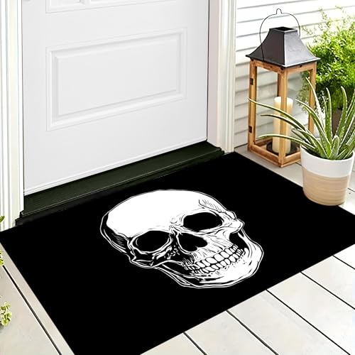 ALTCIRNMD Badteppich rutschfeste,3D-Muster Fußmatte Schwarz Weiß Personalisierter Totenkopf,Badezimmer Deko,Cartoon-Kunst Badematte Rutschfester Badezimmerteppich Absorbierender Dekorative,60X90Cm ALTCIRNMD Badteppich rutschfeste,3D-Muster Fußmatte Schwarz Weiß Personalisierter Totenkopf,Badezimmer Deko,Cartoon-Kunst Badematte Rutschfester Badezimmerteppich Absorbierender Dekorative,60X90Cm von ALTCIRNMD