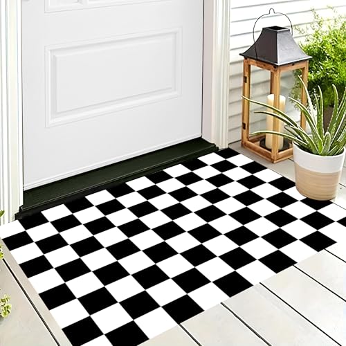 ALTCIRNMD Badteppich rutschfeste,3D-Muster Fußmatte Schwarz Weiß Schachbrett,Badezimmer Deko,Einfache Geometrie Badematte Rutschfester Badezimmerteppich Absorbierender Dekorative,40X60Cm ALTCIRNMD Badteppich rutschfeste,3D-Muster Fußmatte Schwarz Weiß Schachbrett,Badezimmer Deko,Einfache Geometrie Badematte Rutschfester Badezimmerteppich Absorbierender Dekorative,40X60Cm von ALTCIRNMD