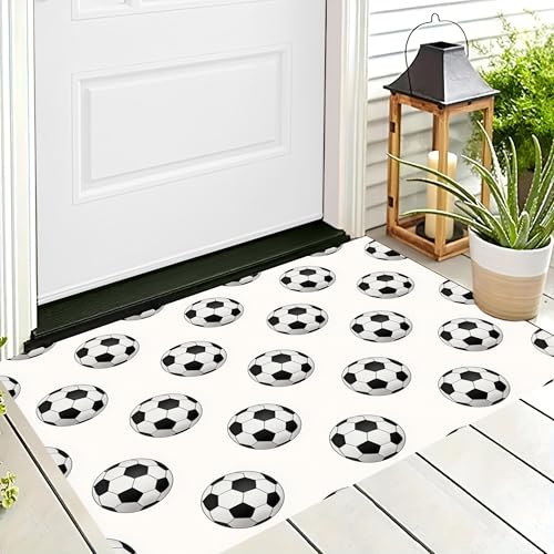 ALTCIRNMD Badteppich rutschfeste,3D-Muster Fußmatte Schwarz Weiß Symmetrischer Fußball,Badezimmer Deko,Moderne Bewegung Badematte Rutschfester Badezimmerteppich Absorbierender Dekorative,60X90Cm ALTCIRNMD Badteppich rutschfeste,3D-Muster Fußmatte Schwarz Weiß Symmetrischer Fußball,Badezimmer Deko,Moderne Bewegung Badematte Rutschfester Badezimmerteppich Absorbierender Dekorative,60X90Cm von ALTCIRNMD
