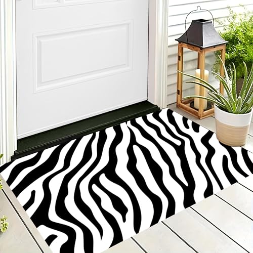 ALTCIRNMD Badteppich rutschfeste,3D-Muster Fußmatte Schwarz Weiß Zebrastreifen,Badezimmer Deko,Tiertexturen Badematte Rutschfester Badezimmerteppich Absorbierender Dekorative,40X60Cm ALTCIRNMD Badteppich rutschfeste,3D-Muster Fußmatte Schwarz Weiß Zebrastreifen,Badezimmer Deko,Tiertexturen Badematte Rutschfester Badezimmerteppich Absorbierender Dekorative,40X60Cm von ALTCIRNMD