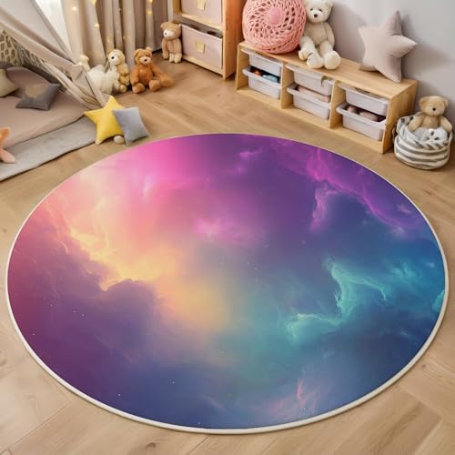 ALTCIRNMD Blau-Lila Aquarell-Galaxie 3D Teppich Rundteppich Für Wohnzimmer 100Cm Abstrakte Fantasie,Schlafzimmer rutschfeste Bodenmatte Krabbelmatte Tischset Flur Badematte Esszimmer Eingangsbereich ALTCIRNMD Blau-Lila Aquarell-Galaxie 3D Teppich Rundteppich Für Wohnzimmer 100Cm Abstrakte Fantasie,Schlafzimmer rutschfeste Bodenmatte Krabbelmatte Tischset Flur Badematte Esszimmer Eingangsbereich von ALTCIRNMD