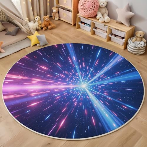 ALTCIRNMD Blau-Lila Blitzstreifen 3D Teppich Rundteppich Für Wohnzimmer 120Cm Weltraumkunst,Schlafzimmer rutschfeste Bodenmatte Krabbelmatte Tischset Flur Badematte Esszimmer Eingangsbereich ALTCIRNMD Blau-Lila Blitzstreifen 3D Teppich Rundteppich Für Wohnzimmer 120Cm Weltraumkunst,Schlafzimmer rutschfeste Bodenmatte Krabbelmatte Tischset Flur Badematte Esszimmer Eingangsbereich von ALTCIRNMD