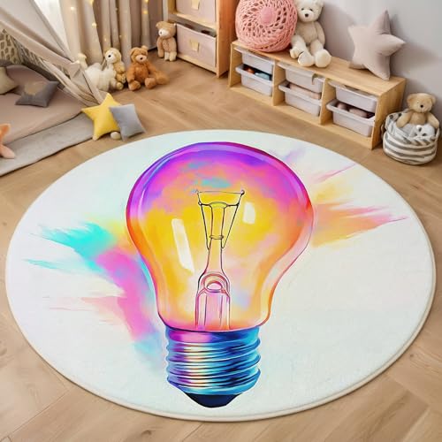 ALTCIRNMD Farbe Blitzlampe Teppich Rund,3D Aquarellkunst Rutschfester Bodenmatte Wohnzimmer,Schlafzimmer,Area Kinderzimmer Und Spielzimmer Dekorative Korridor Für Räume,100Cm ALTCIRNMD Farbe Blitzlampe Teppich Rund,3D Aquarellkunst Rutschfester Bodenmatte Wohnzimmer,Schlafzimmer,Area Kinderzimmer Und Spielzimmer Dekorative Korridor Für Räume,100Cm von ALTCIRNMD
