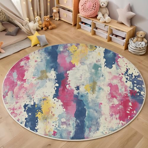 ALTCIRNMD Farbe Kreative Textur 3D Teppich Rundteppich Für Wohnzimmer 180Cm Abstrakte Kunst,Schlafzimmer rutschfeste Bodenmatte Krabbelmatte Tischset Flur Badematte Esszimmer Eingangsbereich ALTCIRNMD Farbe Kreative Textur 3D Teppich Rundteppich Für Wohnzimmer 180Cm Abstrakte Kunst,Schlafzimmer rutschfeste Bodenmatte Krabbelmatte Tischset Flur Badematte Esszimmer Eingangsbereich von ALTCIRNMD