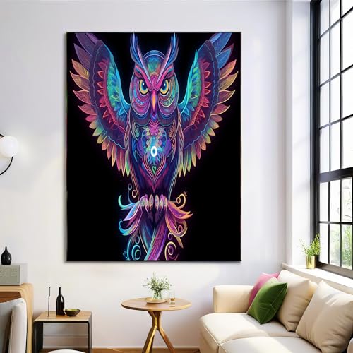 ALTCIRNMD Farbe Neon-Eule Kunstdrucke Wandkunst Bilder Leinwand Malerei Fantasietiere Leinwand Poster Malerei Wohnkultur Wohnzimmer Schlafzimmer Wandbild Kunstdruck,80X120Cm Kein Rahmen ALTCIRNMD Farbe Neon-Eule Kunstdrucke Wandkunst Bilder Leinwand Malerei Fantasietiere Leinwand Poster Malerei Wohnkultur Wohnzimmer Schlafzimmer Wandbild Kunstdruck,80X120Cm Kein Rahmen von ALTCIRNMD