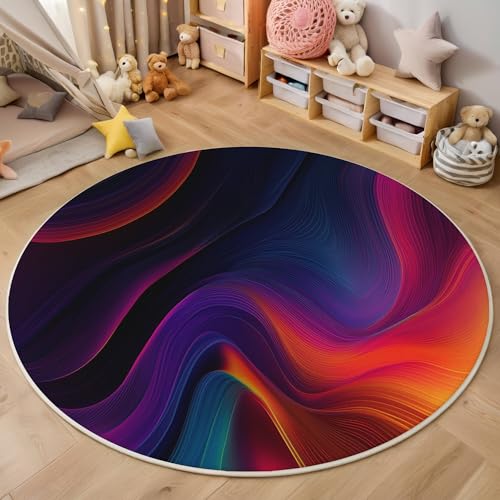 ALTCIRNMD Farbe Rotierende Linien 3D Teppich Rundteppich Für Wohnzimmer 200Cm Texturkunst,Schlafzimmer rutschfeste Bodenmatte Krabbelmatte Tischset Flur Badematte Esszimmer Eingangsbereich ALTCIRNMD Farbe Rotierende Linien 3D Teppich Rundteppich Für Wohnzimmer 200Cm Texturkunst,Schlafzimmer rutschfeste Bodenmatte Krabbelmatte Tischset Flur Badematte Esszimmer Eingangsbereich von ALTCIRNMD