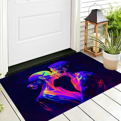 ALTCIRNMD Fußabtreter Lila Flash-Paar rutschfeste Dekoration Romantische Farben Für Halloween Party Willkommens-Fußmatte Drinnen Draußen Eingang Bodenmatte,40X60Cm ALTCIRNMD Fußabtreter Lila Flash-Paar rutschfeste Dekoration Romantische Farben Für Halloween Party Willkommens-Fußmatte Drinnen Draußen Eingang Bodenmatte,40X60Cm von ALTCIRNMD