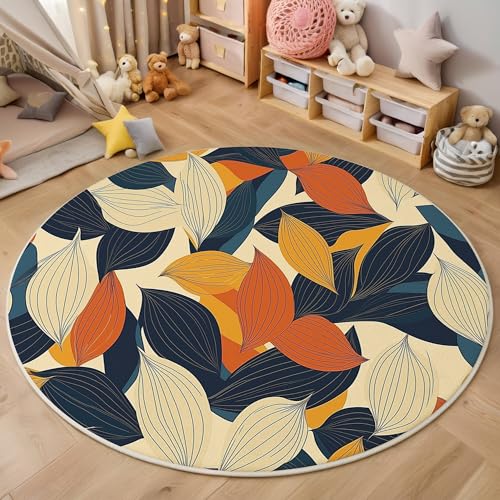 ALTCIRNMD Gelb Blau Linie Maisblätter Teppich Rund,3D Visuelle Pflanzen Rutschfester Bodenmatte Wohnzimmer,Schlafzimmer,Area Kinderzimmer Und Spielzimmer Dekorative Korridor Für Räume,100Cm ALTCIRNMD Gelb Blau Linie Maisblätter Teppich Rund,3D Visuelle Pflanzen Rutschfester Bodenmatte Wohnzimmer,Schlafzimmer,Area Kinderzimmer Und Spielzimmer Dekorative Korridor Für Räume,100Cm von ALTCIRNMD