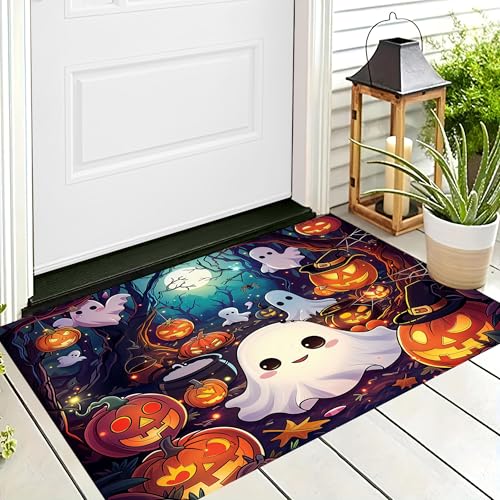 ALTCIRNMD Halloween Deko Fußmatte,Orange Farbe Kürbisgeist Willkommen,rutschfeste Badematten Landschaft Und Figuren,Türmatte Innen Außen Für Badezimme Küche Raumdekoration,80X120Cm ALTCIRNMD Halloween Deko Fußmatte,Orange Farbe Kürbisgeist Willkommen,rutschfeste Badematten Landschaft Und Figuren,Türmatte Innen Außen Für Badezimme Küche Raumdekoration,80X120Cm von ALTCIRNMD