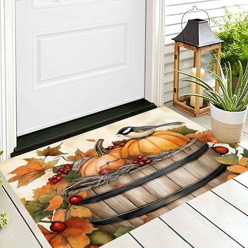 ALTCIRNMD Halloween Deko Fußmatte,Orange Farbe Kürbismeise Willkommen,rutschfeste Badematten Aquarelllandschaft,Türmatte Innen Außen Für Badezimme Küche Raumdekoration,80X120Cm ALTCIRNMD Halloween Deko Fußmatte,Orange Farbe Kürbismeise Willkommen,rutschfeste Badematten Aquarelllandschaft,Türmatte Innen Außen Für Badezimme Küche Raumdekoration,80X120Cm von ALTCIRNMD