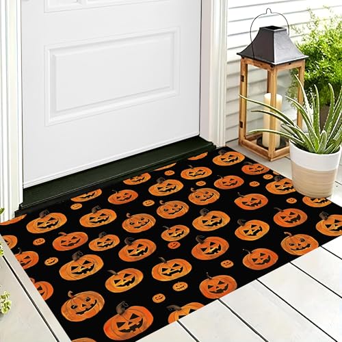 ALTCIRNMD Halloween-Fußmatte,Orange Farbe Süßer Kürbis Willkommens-Motiv,rutschfeste Matten,Kreative Pflanzen Bodenschichtung,Fußmatten,Saisonal Für Veranda,Eingangsdekoration,60X90Cm ALTCIRNMD Halloween-Fußmatte,Orange Farbe Süßer Kürbis Willkommens-Motiv,rutschfeste Matten,Kreative Pflanzen Bodenschichtung,Fußmatten,Saisonal Für Veranda,Eingangsdekoration,60X90Cm von ALTCIRNMD
