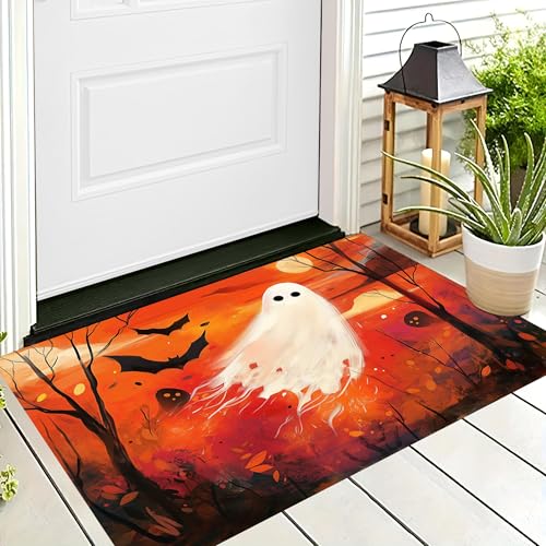 ALTCIRNMD Halloween-Willkommens-Fußmatte,rutschfeste Matten Drinnen Draußen,Rot Weiß Fledermausgeist Ölgemäldekunst Saugfähiger Eingangsteppich Odenmatte Kleiner Teppich Für Vorderm,40X60Cm ALTCIRNMD Halloween-Willkommens-Fußmatte,rutschfeste Matten Drinnen Draußen,Rot Weiß Fledermausgeist Ölgemäldekunst Saugfähiger Eingangsteppich Odenmatte Kleiner Teppich Für Vorderm,40X60Cm von ALTCIRNMD
