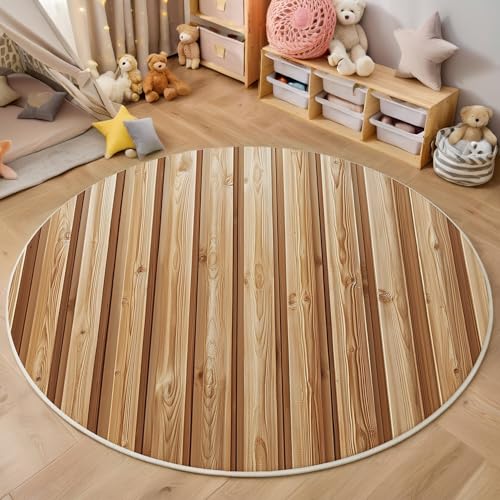 ALTCIRNMD Hellbraun Vertikale Linien Teppich Rund,3D Natürliche Textur Rutschfester Bodenmatte Wohnzimmer,Schlafzimmer,Area Kinderzimmer Und Spielzimmer Dekorative Korridor Für Räume,100Cm ALTCIRNMD Hellbraun Vertikale Linien Teppich Rund,3D Natürliche Textur Rutschfester Bodenmatte Wohnzimmer,Schlafzimmer,Area Kinderzimmer Und Spielzimmer Dekorative Korridor Für Räume,100Cm von ALTCIRNMD