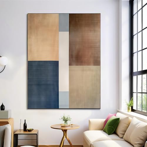 ALTCIRNMD Leinwand Bilder 30X40Cm Wanddeko Kunstdruck Wohnzimmer Aesthetic Room Decor Deko Zimmer Wandbilder Modern Bild Auf Leinwand - Rechteckiger Farbblock - Nähte Geometrisch Braun Blau ALTCIRNMD Leinwand Bilder 30X40Cm Wanddeko Kunstdruck Wohnzimmer Aesthetic Room Decor Deko Zimmer Wandbilder Modern Bild Auf Leinwand - Rechteckiger Farbblock - Nähte Geometrisch Braun Blau von ALTCIRNMD