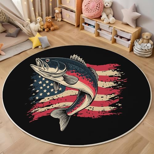 ALTCIRNMD Rot Und Blau Flaggenfisch 3D Teppich Rundteppich Für Wohnzimmer 140Cm Retro-Kunst,Schlafzimmer rutschfeste Bodenmatte Krabbelmatte Tischset Flur Badematte Esszimmer Eingangsbereich ALTCIRNMD Rot Und Blau Flaggenfisch 3D Teppich Rundteppich Für Wohnzimmer 140Cm Retro-Kunst,Schlafzimmer rutschfeste Bodenmatte Krabbelmatte Tischset Flur Badematte Esszimmer Eingangsbereich von ALTCIRNMD