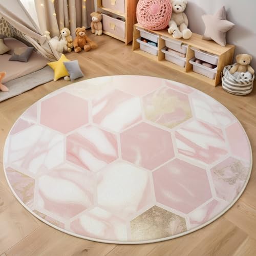 ALTCIRNMD Rund Teppich,100Cm 3D Rosa Mode Marmor Bedruckt Bereich Kinderteppich rutschfest Yoga Teppich Abstrakte Textur Für Wohnzimmer Balkon Badezimmer Bedruckter Boden Matte ALTCIRNMD Rund Teppich,100Cm 3D Rosa Mode Marmor Bedruckt Bereich Kinderteppich rutschfest Yoga Teppich Abstrakte Textur Für Wohnzimmer Balkon Badezimmer Bedruckter Boden Matte von ALTCIRNMD