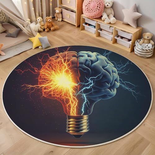 ALTCIRNMD Rund Teppich,120Cm 3D Blau Rot Blitzlampe Bedruckt Bereich Kinderteppich rutschfest Yoga Teppich Kreative Illustrationen Für Wohnzimmer Balkon Badezimmer Bedruckter Boden Matte ALTCIRNMD Rund Teppich,120Cm 3D Blau Rot Blitzlampe Bedruckt Bereich Kinderteppich rutschfest Yoga Teppich Kreative Illustrationen Für Wohnzimmer Balkon Badezimmer Bedruckter Boden Matte von ALTCIRNMD