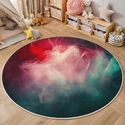 ALTCIRNMD Rund Teppich,120Cm 3D Blau-Rot Einfacher Rauch Bedruckt Bereich Kinderteppich rutschfest Yoga Teppich Abstrakte Kunst Für Wohnzimmer Balkon Badezimmer Bedruckter Boden Matte ALTCIRNMD Rund Teppich,120Cm 3D Blau-Rot Einfacher Rauch Bedruckt Bereich Kinderteppich rutschfest Yoga Teppich Abstrakte Kunst Für Wohnzimmer Balkon Badezimmer Bedruckter Boden Matte von ALTCIRNMD