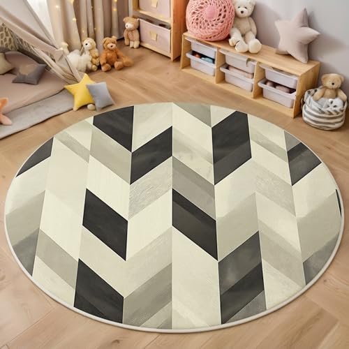 ALTCIRNMD Rund Teppich,160Cm 3D Cremefarben Symmetrische Textur Bedruckt Bereich Kinderteppich rutschfest Yoga Teppich Moderne Geometrie Für Wohnzimmer Balkon Badezimmer Bedruckter Boden Matte ALTCIRNMD Rund Teppich,160Cm 3D Cremefarben Symmetrische Textur Bedruckt Bereich Kinderteppich rutschfest Yoga Teppich Moderne Geometrie Für Wohnzimmer Balkon Badezimmer Bedruckter Boden Matte von ALTCIRNMD