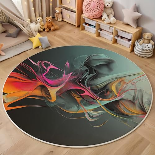 ALTCIRNMD Rund Teppich,160Cm 3D Farbe Wirbelnde Linien Bedruckt Bereich Kinderteppich rutschfest Yoga Teppich Elegante Abstraktion Für Wohnzimmer Balkon Badezimmer Bedruckter Boden Matte ALTCIRNMD Rund Teppich,160Cm 3D Farbe Wirbelnde Linien Bedruckt Bereich Kinderteppich rutschfest Yoga Teppich Elegante Abstraktion Für Wohnzimmer Balkon Badezimmer Bedruckter Boden Matte von ALTCIRNMD