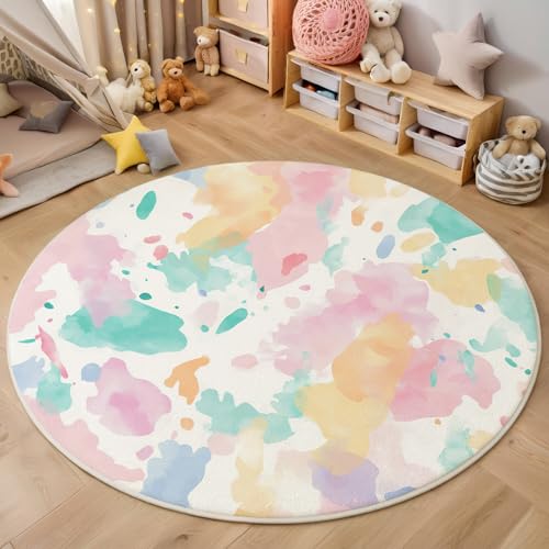ALTCIRNMD Rund Teppich,160Cm 3D Rosa Grün Mode Aquarell Bedruckt Bereich Kinderteppich rutschfest Yoga Teppich Fantasy-Kunst Für Wohnzimmer Balkon Badezimmer Bedruckter Boden Matte ALTCIRNMD Rund Teppich,160Cm 3D Rosa Grün Mode Aquarell Bedruckt Bereich Kinderteppich rutschfest Yoga Teppich Fantasy-Kunst Für Wohnzimmer Balkon Badezimmer Bedruckter Boden Matte von ALTCIRNMD