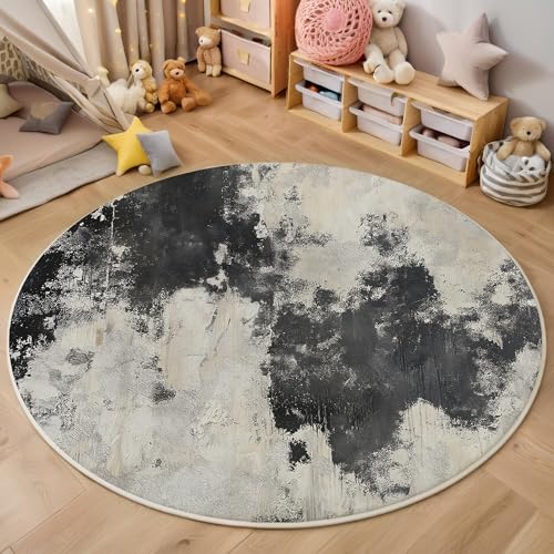 ALTCIRNMD Schwarz Weiß Graffiti-Textur 3D Teppich Rundteppich Für Wohnzimmer 100Cm Abstrakt Retro,Schlafzimmer rutschfeste Bodenmatte Krabbelmatte Tischset Flur Badematte Esszimmer Eingangsbereich ALTCIRNMD Schwarz Weiß Graffiti-Textur 3D Teppich Rundteppich Für Wohnzimmer 100Cm Abstrakt Retro,Schlafzimmer rutschfeste Bodenmatte Krabbelmatte Tischset Flur Badematte Esszimmer Eingangsbereich von ALTCIRNMD