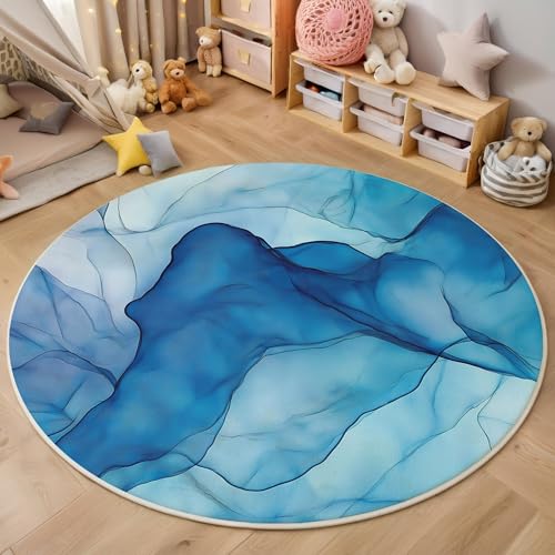 ALTCIRNMD Teppich 3D Druck Blau Marmorlinien Teppiche Wohnzimmer Große rutschfest Teppiche Abstrakte Kunst Schlafzimmer Badezimmer Küche Bodenmatte Fußmatte,Rund 140Cm ALTCIRNMD Teppich 3D Druck Blau Marmorlinien Teppiche Wohnzimmer Große rutschfest Teppiche Abstrakte Kunst Schlafzimmer Badezimmer Küche Bodenmatte Fußmatte,Rund 140Cm von ALTCIRNMD