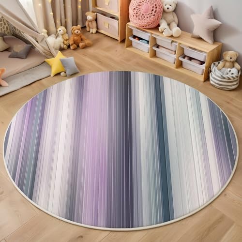 ALTCIRNMD Teppich 3D Druck Grau Lila Vertikale Streifen Teppiche Wohnzimmer Große rutschfest Teppiche Abstrakte Kunst Schlafzimmer Badezimmer Küche Bodenmatte Fußmatte,Rund 100Cm ALTCIRNMD Teppich 3D Druck Grau Lila Vertikale Streifen Teppiche Wohnzimmer Große rutschfest Teppiche Abstrakte Kunst Schlafzimmer Badezimmer Küche Bodenmatte Fußmatte,Rund 100Cm von ALTCIRNMD