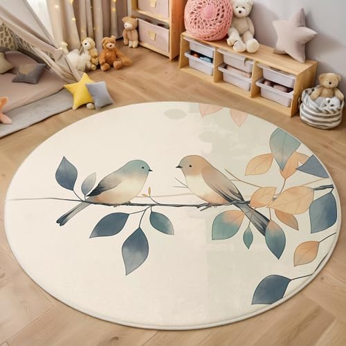 ALTCIRNMD Teppich 3D Druck Puderblau Äste,Blumen Und Vögel Teppiche Wohnzimmer Große rutschfest Teppiche Aquarelllandschaft Schlafzimmer Badezimmer Küche Bodenmatte Fußmatte,Rund 140Cm ALTCIRNMD Teppich 3D Druck Puderblau Äste,Blumen Und Vögel Teppiche Wohnzimmer Große rutschfest Teppiche Aquarelllandschaft Schlafzimmer Badezimmer Küche Bodenmatte Fußmatte,Rund 140Cm von ALTCIRNMD