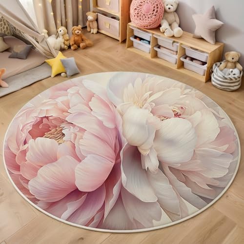 ALTCIRNMD Teppich 3D Druck Rosa Einfache Pfingstrose Teppiche Wohnzimmer Große rutschfest Teppiche Ölgemäldepflanzen Schlafzimmer Badezimmer Küche Bodenmatte Fußmatte,Rund 140Cm ALTCIRNMD Teppich 3D Druck Rosa Einfache Pfingstrose Teppiche Wohnzimmer Große rutschfest Teppiche Ölgemäldepflanzen Schlafzimmer Badezimmer Küche Bodenmatte Fußmatte,Rund 140Cm von ALTCIRNMD