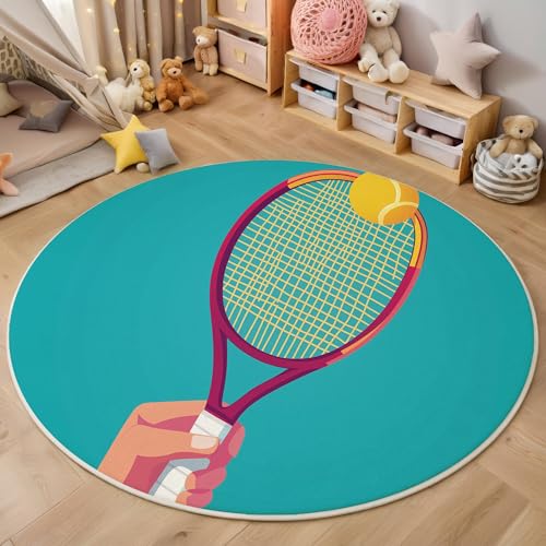 ALTCIRNMD Teppich 3D Druck Rot Blau Einfacher Tennisschläger Teppiche Wohnzimmer Große rutschfest Teppiche Mode Sport Schlafzimmer Badezimmer Küche Bodenmatte Fußmatte,Rund 180Cm ALTCIRNMD Teppich 3D Druck Rot Blau Einfacher Tennisschläger Teppiche Wohnzimmer Große rutschfest Teppiche Mode Sport Schlafzimmer Badezimmer Küche Bodenmatte Fußmatte,Rund 180Cm von ALTCIRNMD