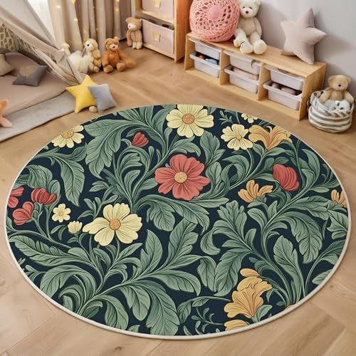 ALTCIRNMD Teppich 3D Druck Rot Grün Grüne Blätter Und Blüten Teppiche Wohnzimmer Große rutschfest Teppiche Modepflanzen Schlafzimmer Badezimmer Küche Bodenmatte Fußmatte,Rund 160Cm ALTCIRNMD Teppich 3D Druck Rot Grün Grüne Blätter Und Blüten Teppiche Wohnzimmer Große rutschfest Teppiche Modepflanzen Schlafzimmer Badezimmer Küche Bodenmatte Fußmatte,Rund 160Cm von ALTCIRNMD