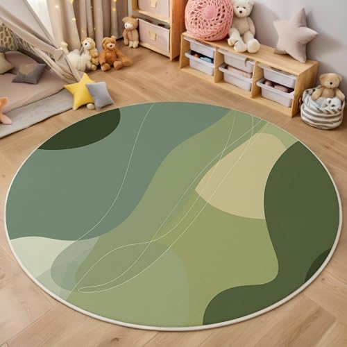 ALTCIRNMD Teppich Gebogene Streifen Für Teenager 3D Abstrakte Geometrie Teppich Schlafzimmer Wohnzimmer Dekoration Innenmatte Waschbar Beige rutschfeste Matte,120Cm von ALTCIRNMD