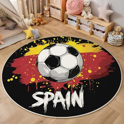 ALTCIRNMD Teppich Gestreifter Fußball Für Teenager 3D Spanische Bewegung Teppich Schlafzimmer Wohnzimmer Dekoration Innenmatte Waschbar Rot rutschfeste Matte,100Cm ALTCIRNMD Teppich Gestreifter Fußball Für Teenager 3D Spanische Bewegung Teppich Schlafzimmer Wohnzimmer Dekoration Innenmatte Waschbar Rot rutschfeste Matte,100Cm von ALTCIRNMD