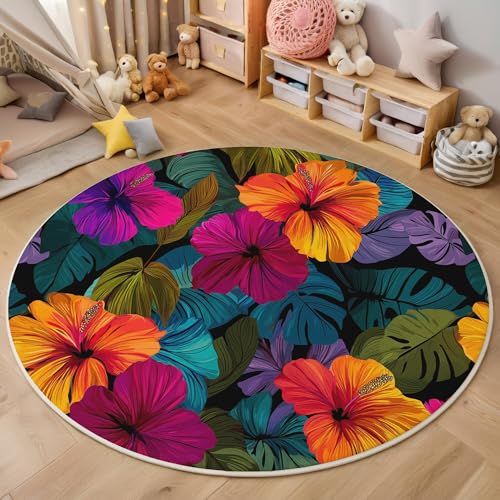 ALTCIRNMD Teppich Hibiskusblätter Für Teenager 3D Tropische Pflanzen Teppich Schlafzimmer Wohnzimmer Dekoration Innenmatte Waschbar Rot Und Grün rutschfeste Matte,100Cm ALTCIRNMD Teppich Hibiskusblätter Für Teenager 3D Tropische Pflanzen Teppich Schlafzimmer Wohnzimmer Dekoration Innenmatte Waschbar Rot Und Grün rutschfeste Matte,100Cm von ALTCIRNMD