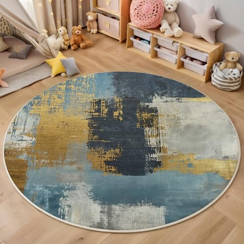 ALTCIRNMD Teppich Metallstruktur Für Teenager 3D Urban Art Teppich Schlafzimmer Wohnzimmer Dekoration Innenmatte Waschbar Blaugold rutschfeste Matte,100Cm ALTCIRNMD Teppich Metallstruktur Für Teenager 3D Urban Art Teppich Schlafzimmer Wohnzimmer Dekoration Innenmatte Waschbar Blaugold rutschfeste Matte,100Cm von ALTCIRNMD