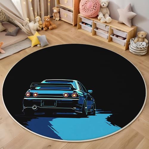 ALTCIRNMD Teppich Pixelauto Für Teenager 3D Abstrakte Linien Teppich Schlafzimmer Wohnzimmer Dekoration Innenmatte Waschbar Blauschwarz rutschfeste Matte,100Cm ALTCIRNMD Teppich Pixelauto Für Teenager 3D Abstrakte Linien Teppich Schlafzimmer Wohnzimmer Dekoration Innenmatte Waschbar Blauschwarz rutschfeste Matte,100Cm von ALTCIRNMD