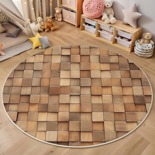 ALTCIRNMD Teppich Rund Braun Wandblöcke Reppich Schlafzimmer,Innenbereich 3D Mosaikstruktur Waschbarer rutschfest Flur Weich Fußmatte Für Wohnzimmer,Kinderzimmer,Büro Küche,200Cm ALTCIRNMD Teppich Rund Braun Wandblöcke Reppich Schlafzimmer,Innenbereich 3D Mosaikstruktur Waschbarer rutschfest Flur Weich Fußmatte Für Wohnzimmer,Kinderzimmer,Büro Küche,200Cm von ALTCIRNMD