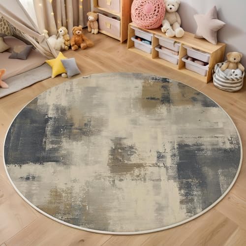 ALTCIRNMD Teppich Rund Braungrau Tonale Textur Reppich Schlafzimmer,Innenbereich 3D Abstrakte Graffiti Waschbarer rutschfest Flur Weich Fußmatte Für Wohnzimmer,Kinderzimmer,Büro Küche,180Cm ALTCIRNMD Teppich Rund Braungrau Tonale Textur Reppich Schlafzimmer,Innenbereich 3D Abstrakte Graffiti Waschbarer rutschfest Flur Weich Fußmatte Für Wohnzimmer,Kinderzimmer,Büro Küche,180Cm von ALTCIRNMD