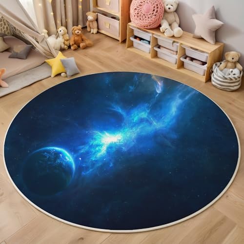 ALTCIRNMD Teppich Stellarer Nebel Für Teenager 3D Fantasielandschaft Teppich Schlafzimmer Wohnzimmer Dekoration Innenmatte Waschbar Blau rutschfeste Matte,200Cm ALTCIRNMD Teppich Stellarer Nebel Für Teenager 3D Fantasielandschaft Teppich Schlafzimmer Wohnzimmer Dekoration Innenmatte Waschbar Blau rutschfeste Matte,200Cm von ALTCIRNMD