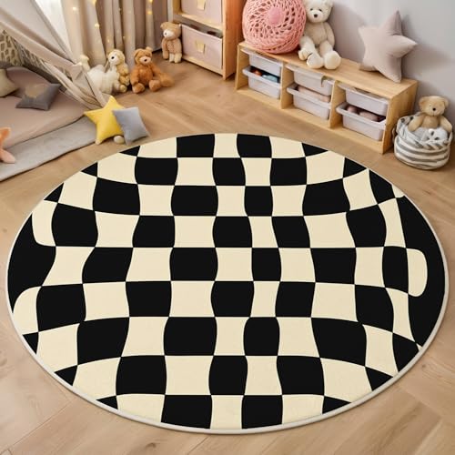ALTCIRNMD Teppich Symmetrisches Gitter Für Teenager 3D Minimalistisch Psychedelisch Teppich Schlafzimmer Wohnzimmer Dekoration Innenmatte Waschbar Schwarz Und Weiß rutschfeste Matte,160Cm ALTCIRNMD Teppich Symmetrisches Gitter Für Teenager 3D Minimalistisch Psychedelisch Teppich Schlafzimmer Wohnzimmer Dekoration Innenmatte Waschbar Schwarz Und Weiß rutschfeste Matte,160Cm von ALTCIRNMD
