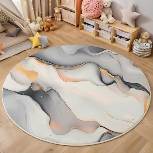 ALTCIRNMD Teppich Wohnzimmer Rund 3D Druck rutschfest Aschegold Wirbelstreifen Flauschiger Minimalistische Ästhetik Bodenmatte Für Wohnzimmer,Schlafzimmer Dekor Teenager Junge Mädchen,180Cm ALTCIRNMD Teppich Wohnzimmer Rund 3D Druck rutschfest Aschegold Wirbelstreifen Flauschiger Minimalistische Ästhetik Bodenmatte Für Wohnzimmer,Schlafzimmer Dekor Teenager Junge Mädchen,180Cm von ALTCIRNMD