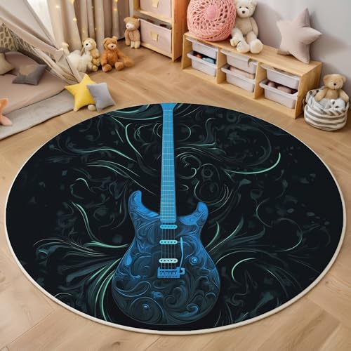 ALTCIRNMD Teppich Wohnzimmer Rund 3D Druck rutschfest Blau Vortex-Gitarre Flauschiger Abstrakte Kunst Bodenmatte Für Wohnzimmer,Schlafzimmer Dekor Teenager Junge Mädchen,180Cm ALTCIRNMD Teppich Wohnzimmer Rund 3D Druck rutschfest Blau Vortex-Gitarre Flauschiger Abstrakte Kunst Bodenmatte Für Wohnzimmer,Schlafzimmer Dekor Teenager Junge Mädchen,180Cm von ALTCIRNMD