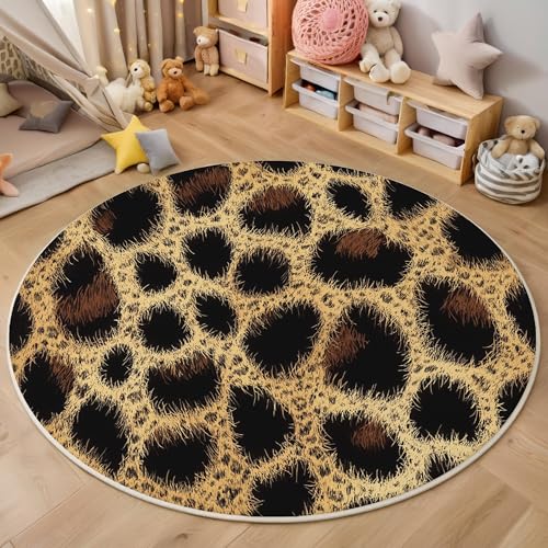 ALTCIRNMD Teppich Wohnzimmer Rund 3D Druck rutschfest Braun-Schwarz Schattenleopard Flauschiger Personalisierte Textur Bodenmatte Für Wohnzimmer,Schlafzimmer Dekor Teenager Junge Mädchen,180Cm ALTCIRNMD Teppich Wohnzimmer Rund 3D Druck rutschfest Braun-Schwarz Schattenleopard Flauschiger Personalisierte Textur Bodenmatte Für Wohnzimmer,Schlafzimmer Dekor Teenager Junge Mädchen,180Cm von ALTCIRNMD