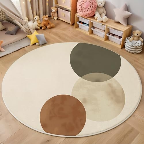 ALTCIRNMD Teppich Wohnzimmer Rund 3D Druck rutschfest Braungrün Einfacher Kreis Flauschiger Elegante Geometrie Bodenmatte Für Wohnzimmer,Schlafzimmer Dekor Teenager Junge Mädchen,180Cm ALTCIRNMD Teppich Wohnzimmer Rund 3D Druck rutschfest Braungrün Einfacher Kreis Flauschiger Elegante Geometrie Bodenmatte Für Wohnzimmer,Schlafzimmer Dekor Teenager Junge Mädchen,180Cm von ALTCIRNMD